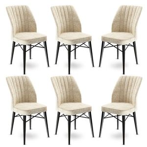 Súprava stoličiek (6 kusov) Flex - Cream, Black vyobraziť