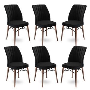 Súprava stoličiek (6 kusov) Flex - Black, Brown vyobraziť