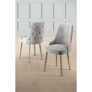 Súprava stoličiek (4 kusy) Newa - Grey, Chrome vyobraziť