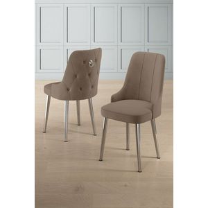 Súprava stoličiek (4 kusy) Newa - Cappuccino, Chrome vyobraziť