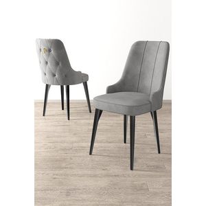 Súprava stoličiek (4 kusy) Newa - Grey, Black vyobraziť