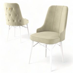 Súprava stoličiek (4 kusy) Pare - Cream, White vyobraziť