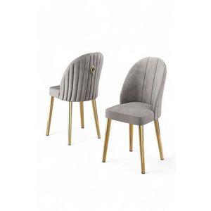 Súprava stoličiek (4 kusy) Mara - Grey, Gold vyobraziť