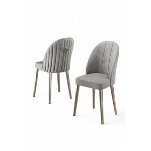 Súprava stoličiek (4 kusy) Mara - Grey, Chrome vyobraziť