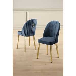 Súprava stoličiek (4 kusy) Mara - Anthracite, Gold vyobraziť