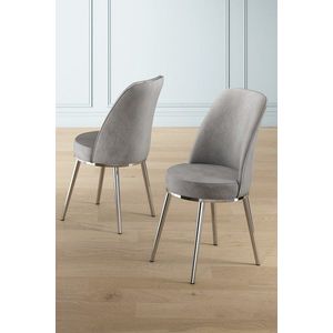 Súprava stoličiek (4 kusy) Pefa - Grey, Chrome vyobraziť