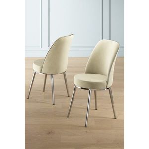 Súprava stoličiek (4 kusy) Pefa - Cream, Chrome vyobraziť
