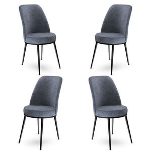 Súprava stoličiek (4 kusy) Dexa - Fume, Black vyobraziť