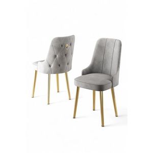 Súprava stoličiek (2 kusy) Newa - Grey, Gold vyobraziť
