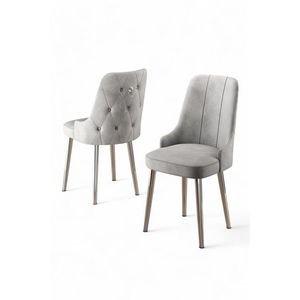 Súprava stoličiek (2 kusy) Newa - Grey, Chrome vyobraziť