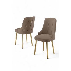 Súprava stoličiek (2 kusy) Newa - Cappuccino, Gold vyobraziť