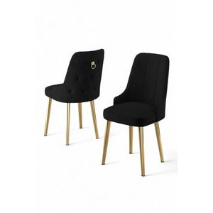 Súprava stoličiek (2 kusy) Newa - Black, Gold vyobraziť