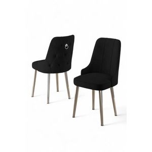 Súprava stoličiek (2 kusy) Newa - Black, Chrome vyobraziť