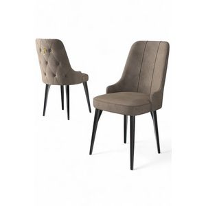 Súprava stoličiek (2 kusy) Newa - Cappuccino, Black vyobraziť