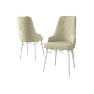 Súprava stoličiek (2 kusy) Neta - Cream, White vyobraziť