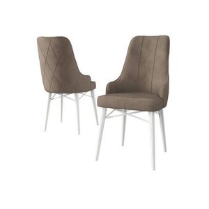 Súprava stoličiek (2 kusy) Neta - Cappuccino, White vyobraziť