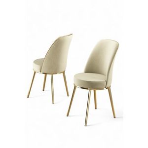 Súprava stoličiek (2 kusy) Pefa - Cream, Gold vyobraziť