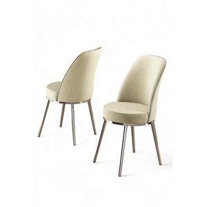 Súprava stoličiek (2 kusy) Pefa - Cream, Chrome vyobraziť