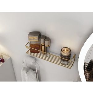 Nástenná polica Banyo Makyaj Rafı, Baharatlık - Gold vyobraziť