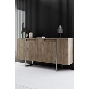 Konzolový stolík Luxe - Walnut, Silver vyobraziť