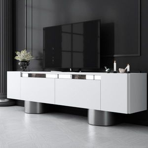 TV stolík Bohem - White, Silver vyobraziť