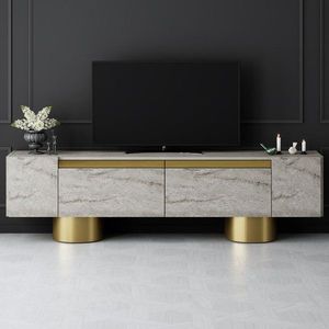 TV stolík Bohem - Travertine, Gold vyobraziť