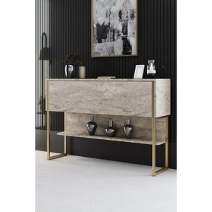 Komoda Luxe - Travertine, Gold vyobraziť