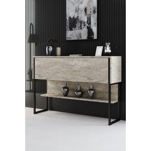 Komoda Luxe - Travertine, Black vyobraziť