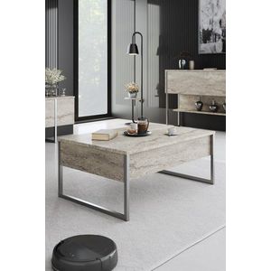 Konferenčný stolík Luxe - Travertine, Silver vyobraziť