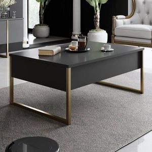 Konferenčný stolík Luxe - Anthracite, Gold vyobraziť