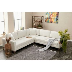 Rohová sedacia súprava / Rohová pohovka Berlin - Cream, Gold vyobraziť