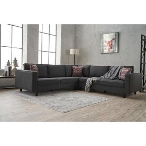 Rohová sedacia súprava / Rohová pohovka Kale Linen - Anthracite vyobraziť