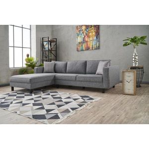 Rohová sedacia súprava / Rohová pohovka Kale Linen Left - Grey vyobraziť