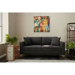 Dvojmiestna pohovka Berlin - Anthracite, Gold vyobraziť