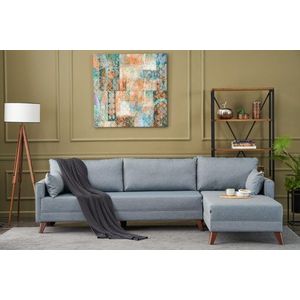 Rohová sedacia súprava / Rohová pohovka Bella Soft Köşe Koltuk Right - Blue vyobraziť