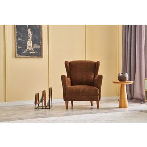 Kreslo ušiak Lola Prestij - Brown, Copper vyobraziť