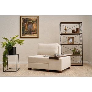 Rozkladacie kreslo Perenna Chenille Right - Cream vyobraziť