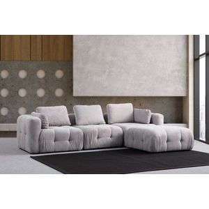 Rohová sedacia súprava / Rohová pohovka Amaris 3 Seater With Pouffe - Light Grey vyobraziť