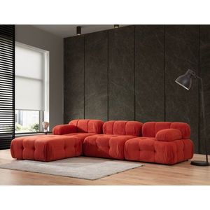 Rohová sedacia súprava / Rohová pohovka Doblo 3 Seater with Pouffe ( L1-O1-1R-Pouffe) - Red vyobraziť