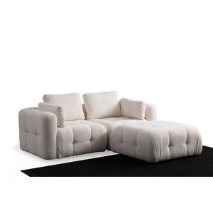 Rohová sedacia súprava / Rohová pohovka Amaris 2 Seater With Pouffe -White vyobraziť