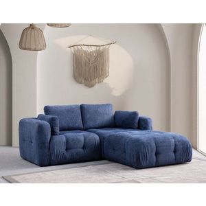 Rohová sedacia súprava / Rohová pohovka Amaris 2 Seater With Pouffe - Navy Blue vyobraziť