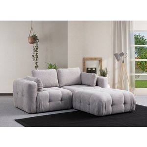 Rohová sedacia súprava / Rohová pohovka Amaris 2 Seater With Pouffe - Light Grey vyobraziť