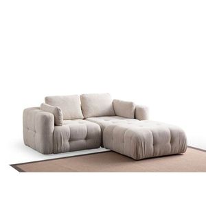 Rohová sedacia súprava / Rohová pohovka Amaris 2 Seater With Pouffe - Beige vyobraziť