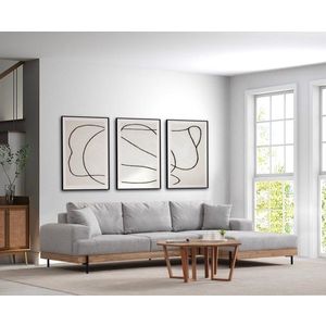 Rohová sedacia súprava / Rohová pohovka Eti Oak Right - Grey vyobraziť