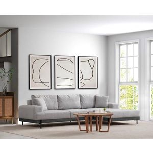 Rohová sedacia súprava / Rohová pohovka Eti Black Right - Grey vyobraziť