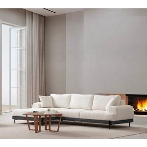 Rohová sedacia súprava / Rohová pohovka Eti Black Left - White vyobraziť