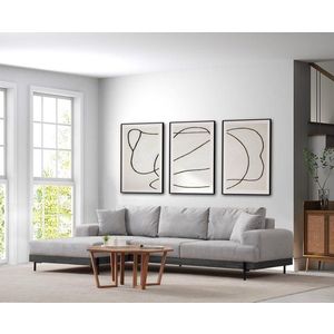 Rohová sedacia súprava / Rohová pohovka Eti Black Left - Grey vyobraziť