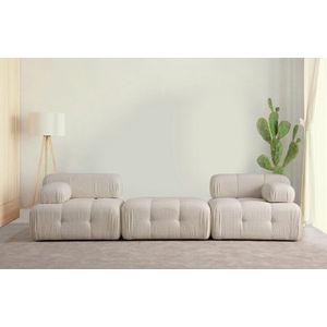 Trojmiestna pohovka Doblo 3 Seater ( L1-Pouffe-1R) - Cream Bouclette vyobraziť