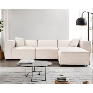 Rohová sedacia súprava / Rohová pohovka Lora (L1-O1-1R-POUFFE ) - Light Brown vyobraziť