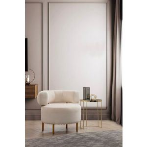 Kreslo ušiak River Round - White vyobraziť